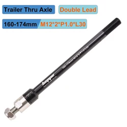 Universal Bike Trailer Thru Axle - Kid & Cargo Compatible, Adjustable Length, M12 Thread Pitch (Double lead M12XP1.0)