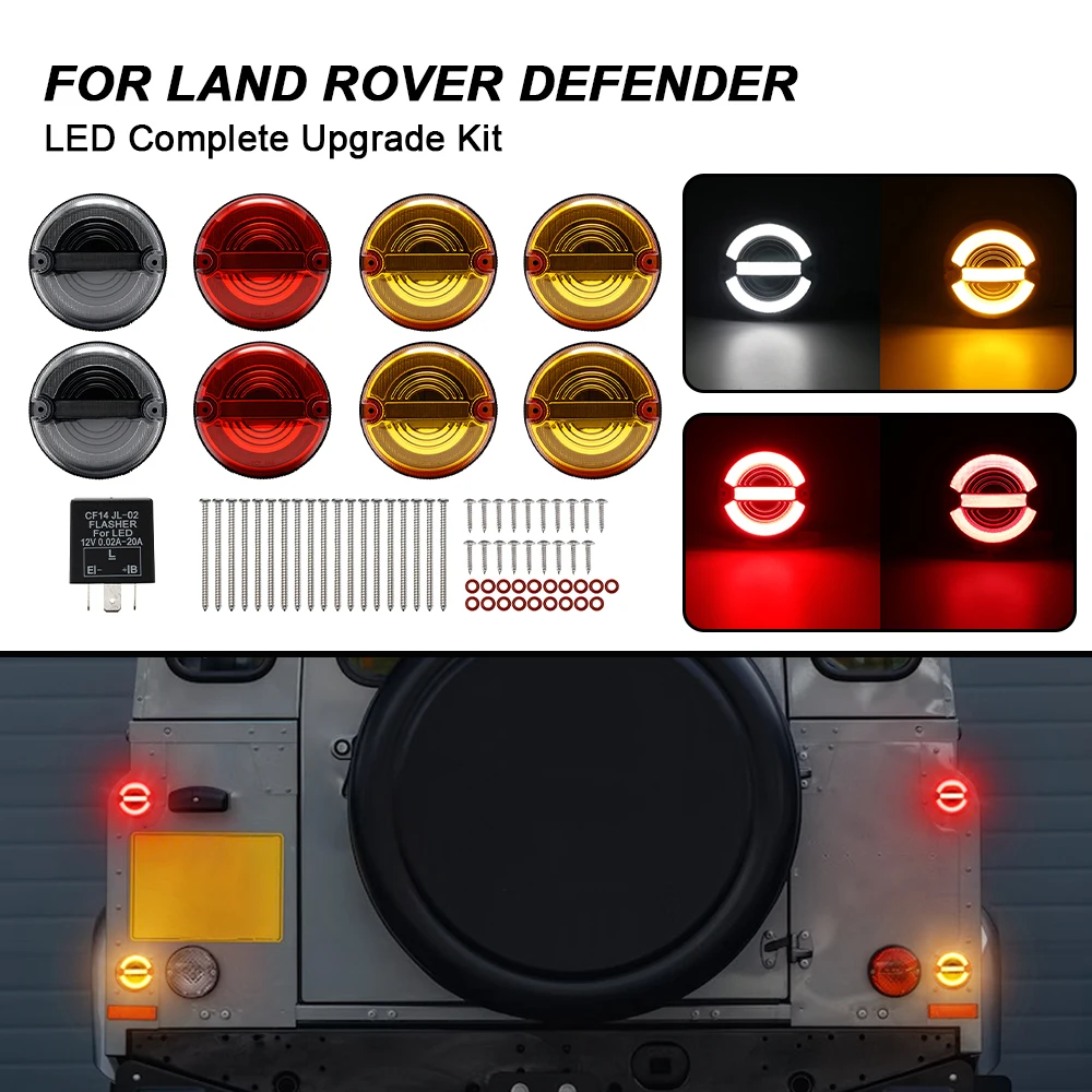 8PCS LED Upgraded Complete Kits For Land Rover Defender 90 110 130 L316  1995-2016 F&R Turn Signal Position Tail Brake Stop Light - AliExpress