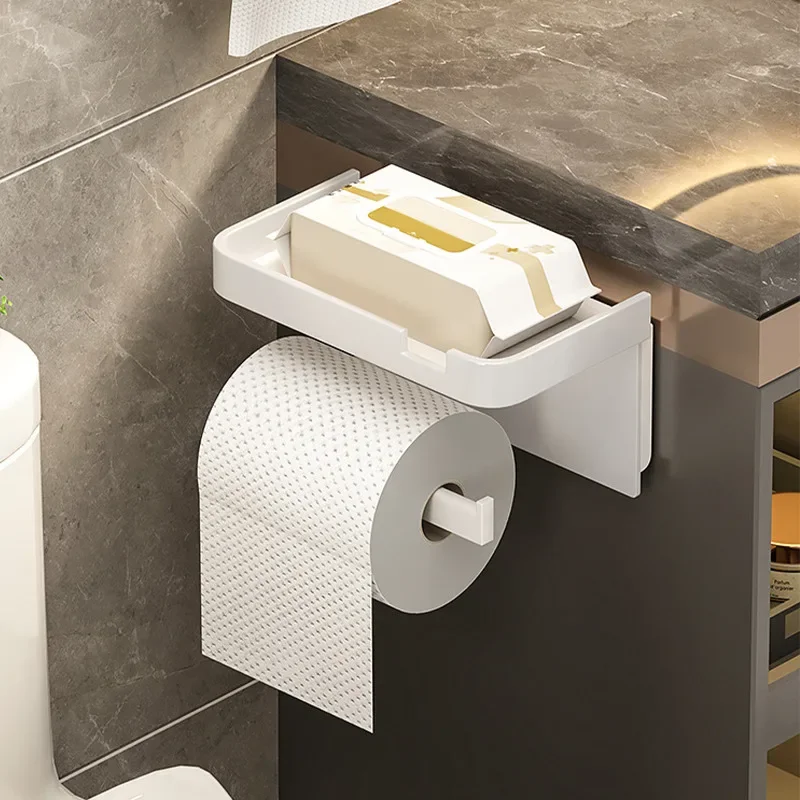 Plastic Toilet Paper Holder Storage Rack Kitchen Towel Placement of seasoning bottles Bathroom Wall Roll of Paper Phone Storage