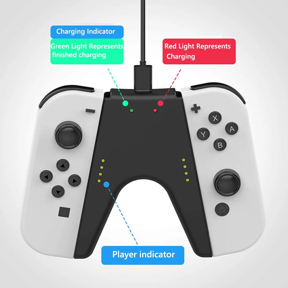 V-oblikovani nosač ručke za punjenje igara prikladan za Nintendo Switch / Switch OLED gaming Controller, stanica za punjenje 2022. Novo_voghion.com
