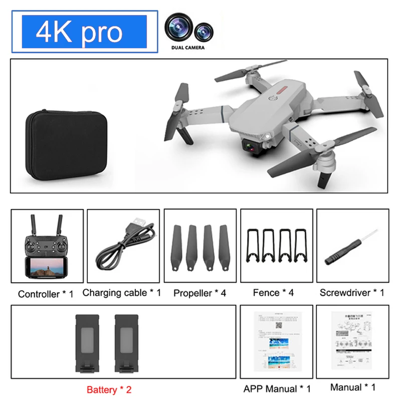 Foldable Rc Drone 4k Pro HD Dual WiFi Camera Wide-Angle Remote Control Plane Quadcopter One Key Return Mini Drones Boy Toy Gift explorers 4ch remote control quadcopter 2.4 g RC Quadcopter