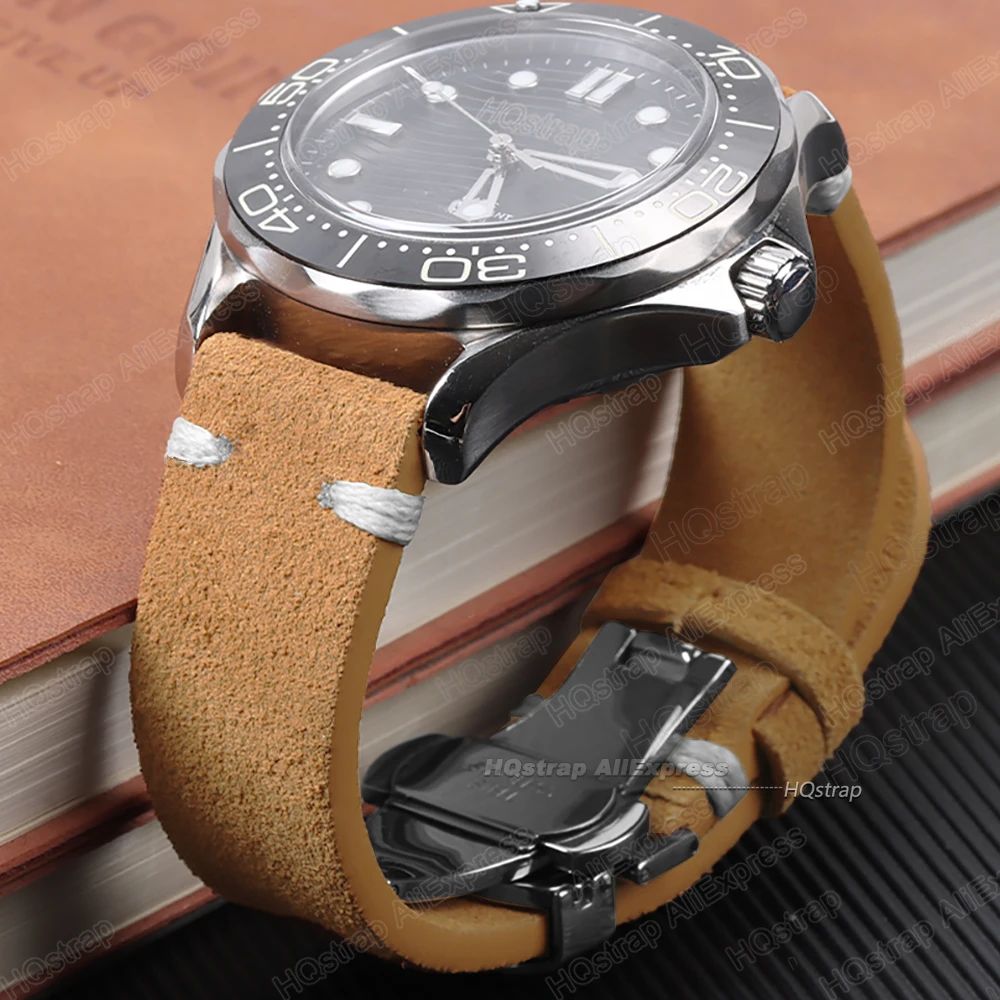 Kelebek toka süet Watch Band 22mm 20mm 18mm evrensel kayış için Seiko bilezik için Rolex için Samsung 6/5/4/3 hızlı yayın