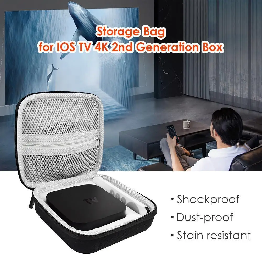 Apple TV 4K 2nd Generation Box Remote Hardshell Travel Case Carrying Case