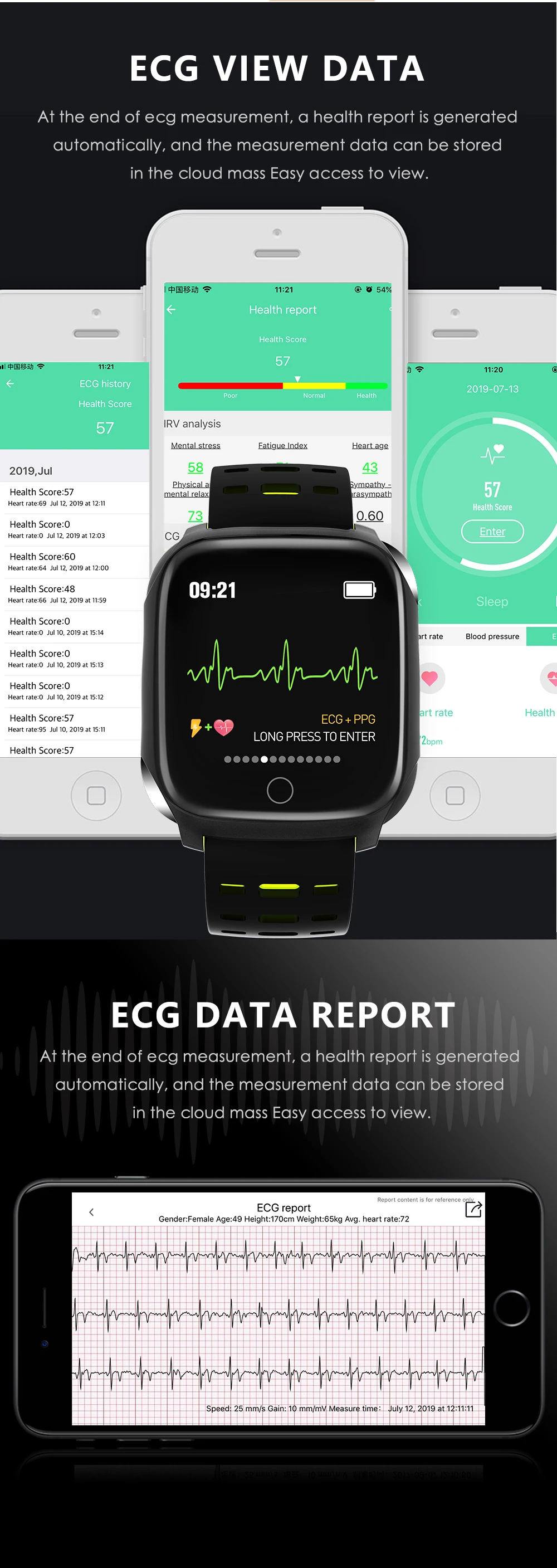 New F16 Smart Bracelet ECG+PPG Pedometer Alarm clock Smart Watch Men Heart Rate Blood Pressure Waterproof Smart Wristband/band