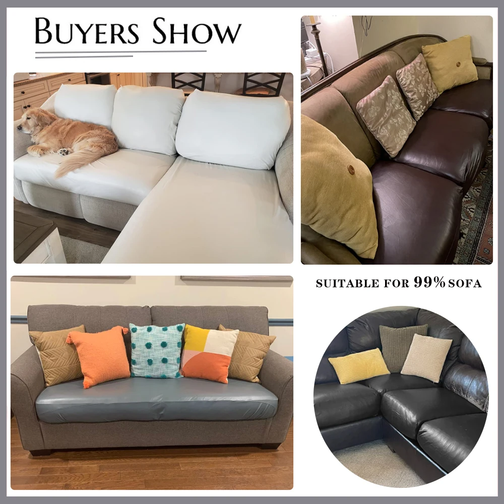 PU Leather Sofa Cover Durable Waterproof Sofa Seat Cushion Cover For Living Room Stretch L-shaped Sofa Slipcovers Protector 6