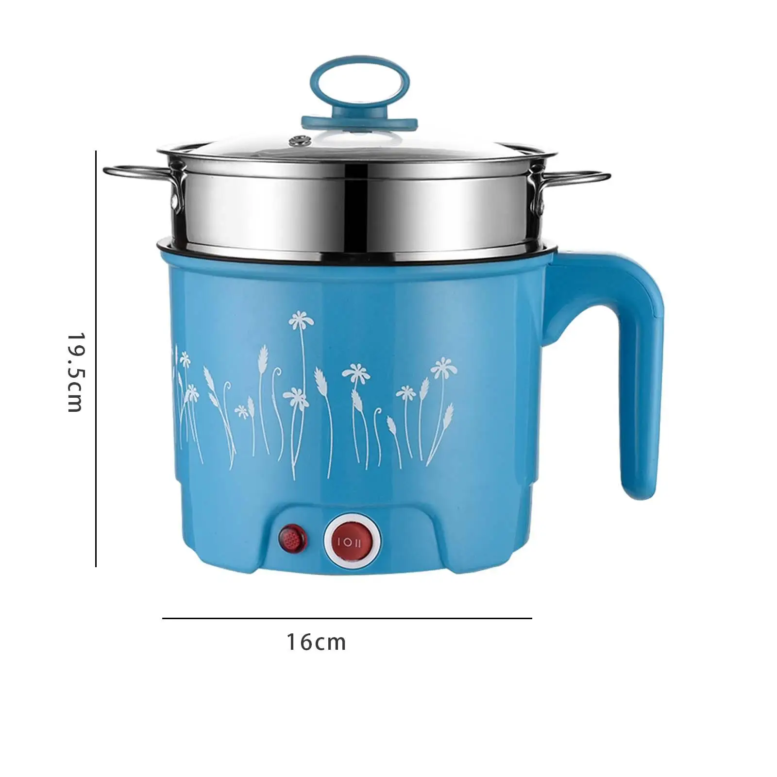 Electric Pots Household Portable Multipurpose Mini Ramen Cooker Noodles Cooker Mini Pot for Shabu Shabu Dumpling Fry Ramen Eggs 6