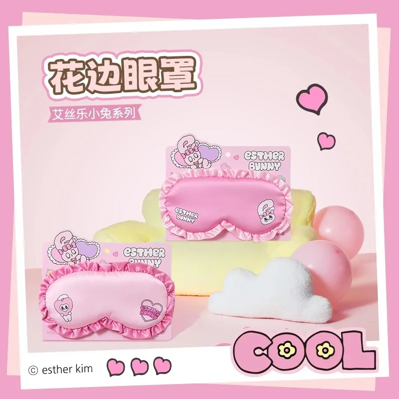 

MINISO Kawaii Esther Bunny Series Cartoon Lace Eye Mask Anime Girly Heart Cute Blackout Sleep Eye Mask Girls Gifts