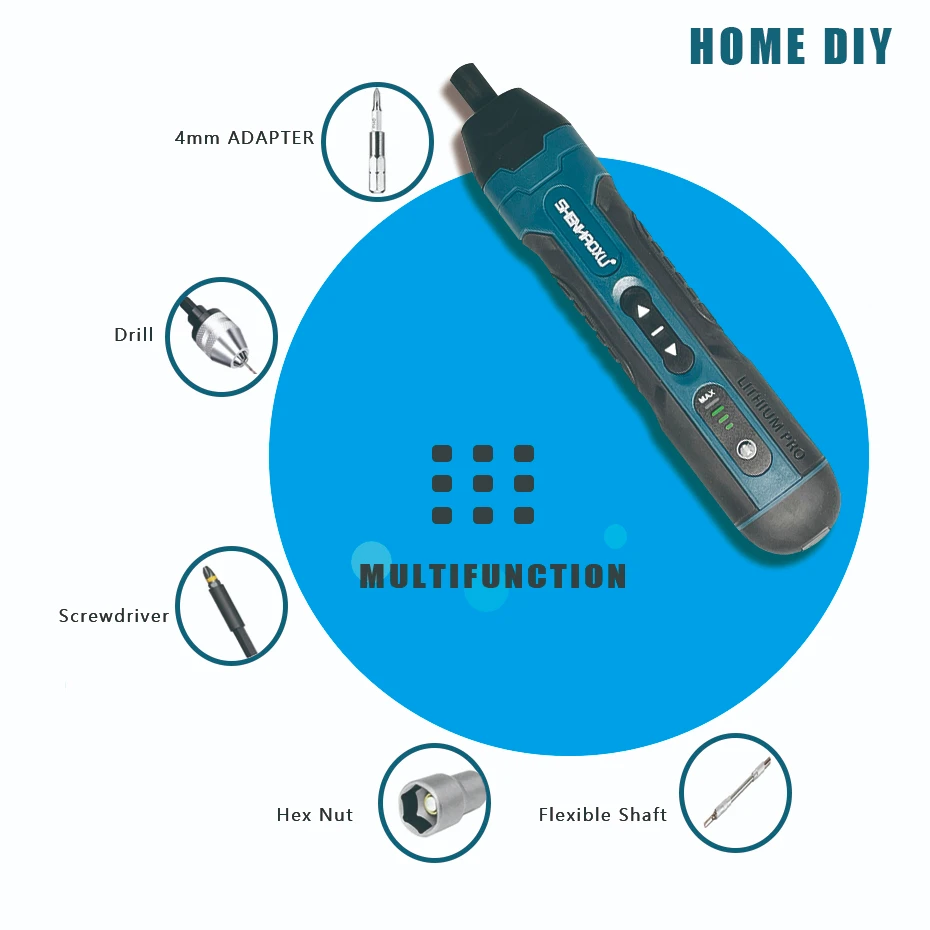 Cordless Electric Screwdriver Rechargeable 1300mah Lithium Battery Mini Drill 3.6V Power Tools Set Household Maintenance Repair 5