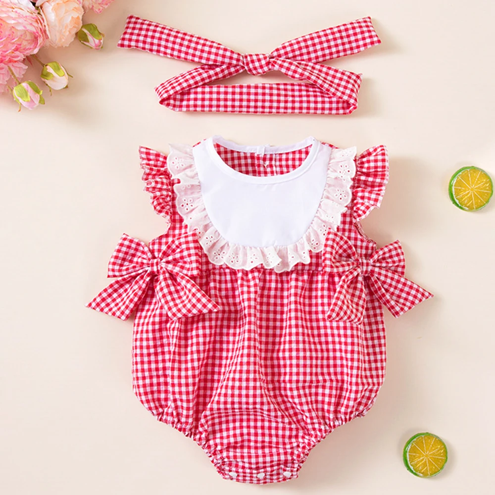 Gingham Lace Baby Girl Set 2