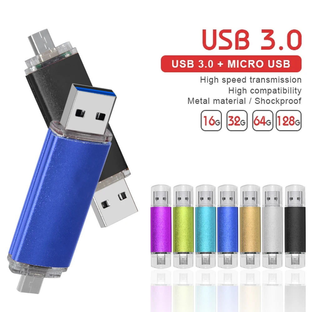 Wansenda SD 카드 : 4GB, 8GB, 16GB, 32GB, 64GB 용량의 카메라 및 노트북용 풀 사이즈 메모리 카드 11 USB 플래시 드라이브 3.0 OTG 유형-C 64 GB 32 GB 16 GB 8 GB 4 GB 128GB 256GB Pendrive, 3 인 1 마이크로 USB 메모리 스틱 (타입 C 어댑터 포함)