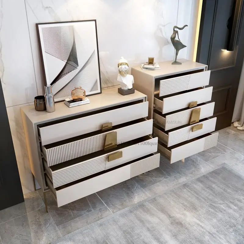 Italian Minimalist Five-Drawer Cabinet Combination Modern Large Villa Living Room Light Luxury Style Storage Cabinet Furniture