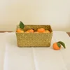 Woven Seagrass Storage Baskets Straw Rattan Basket Desk Organizer Picnic Basket Fruit Storage Box Cosmetic Storage Container 4