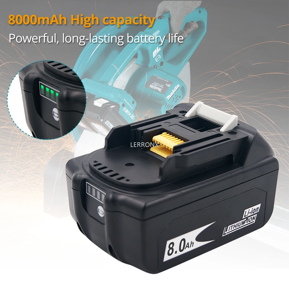 Latest Version BL1880B BL1860 18V 8.0Ah Lithium ion Rechargeable battery for Makita Battery BL1815 BL1830 BL1840 LXT400 BL1850 |