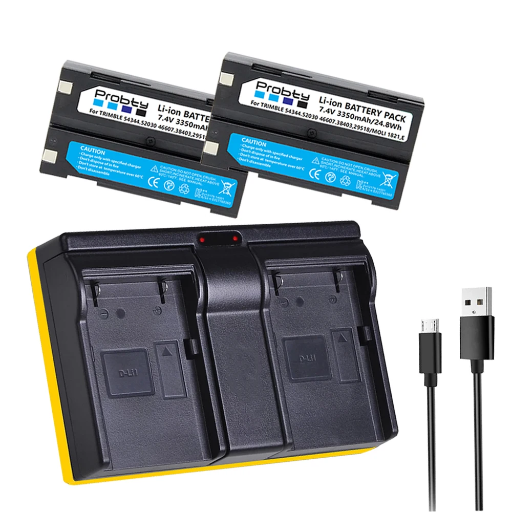 2 Pcs 54344 Batteria W Caricabatterie Per Trimble 5700 5800 29518 46607 52030 38403 R6 R7 R8 Gnss Tr-R8 Gps Per Pentax Ei-D-Li1