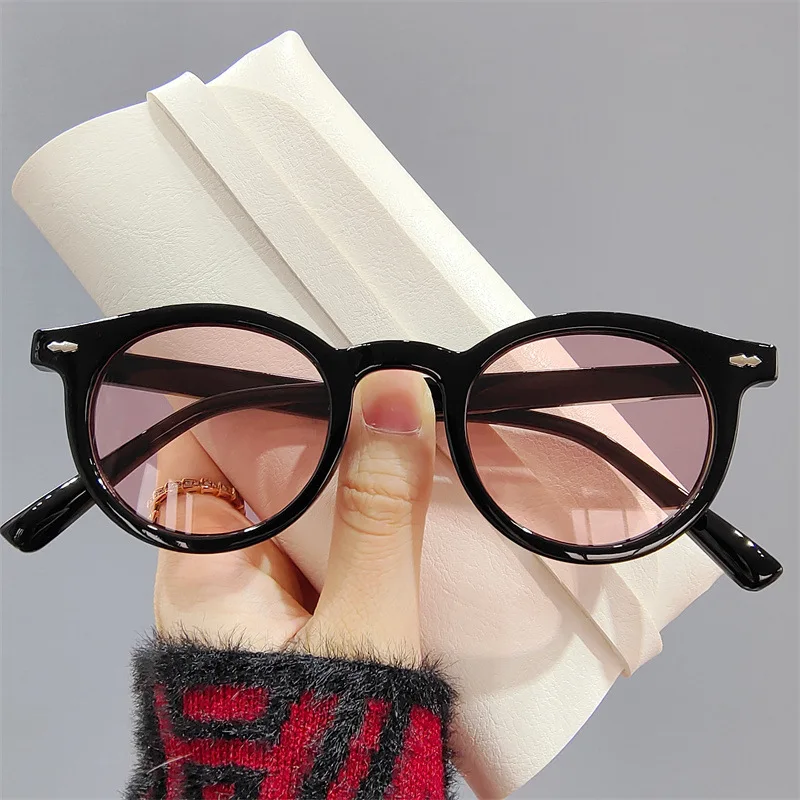 

YOOSKE Vintage Round Sunglasses for Men Women Luxury Brand Designer Small Sun Glasses Ins Popular Black Red Eyewear Shades UV400