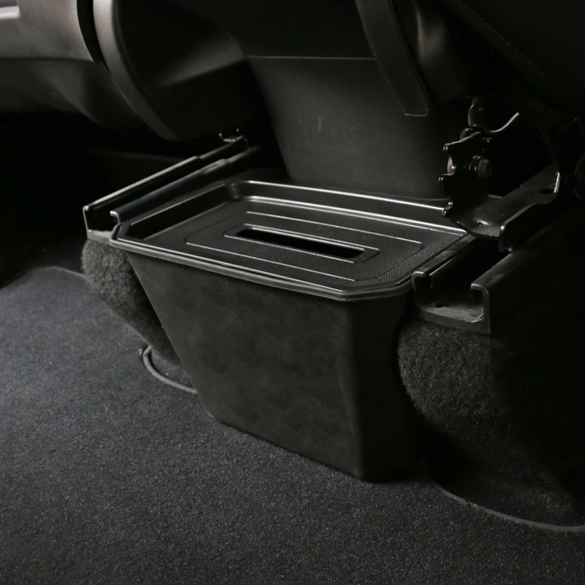 

Car Back Row Under Seat Storage Box For Tesla Model 3 Model Y Silicone Trash bag Bin Box Interior Accessories Auto Parts