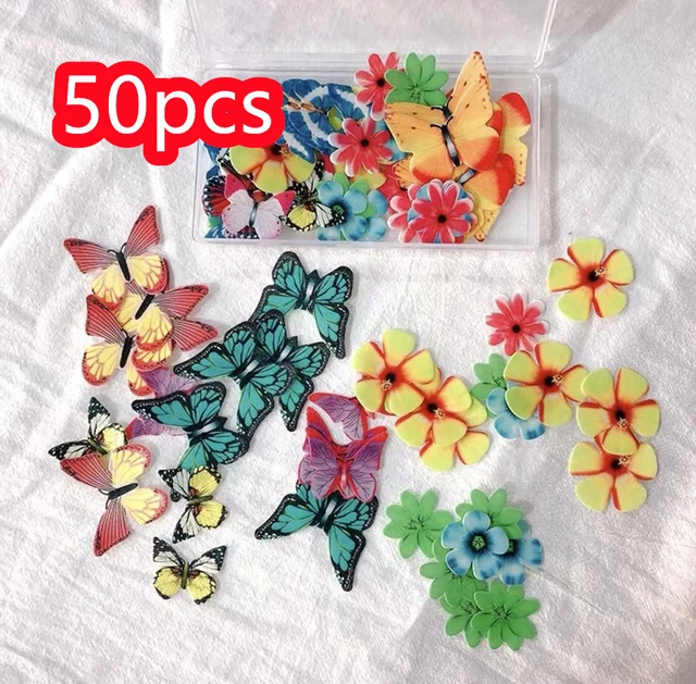 72pcs, Décoration De Gâteau Papillon Comestible, Toppers De