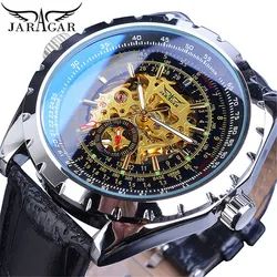 Luxury Skeleton Design Men's Automatic Watch with Steel Band - Luminous and Waterproof (Belt Silver Black)