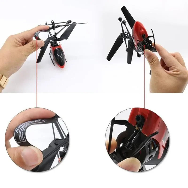 2 Way Remote Control Helicopter with Light Usb Charging Fall Resistant Mini Airplane Model for Children Resistant Toys Gifts 5