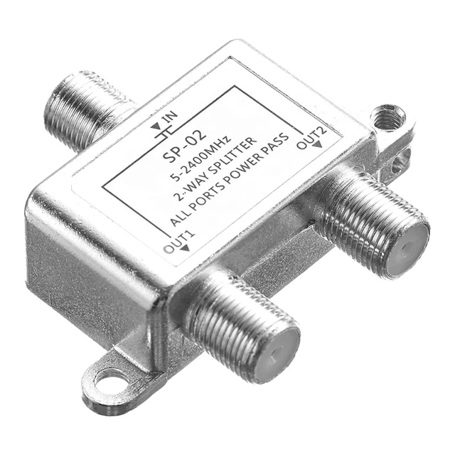  GE 335 - Divisor de cable coaxial digital de 2 vías, 2.5 GHz  5-2500 MHz, compatible con RG6, funciona con TV HD, satélite, Internet de  alta velocidad, amplificador, antena, conectores chapados