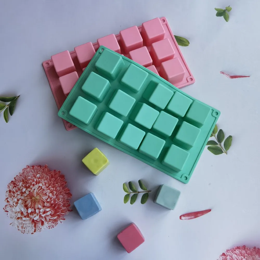 New 15 Cavity Cube Square Shape Silicone Mold for Cake Decorating Tools