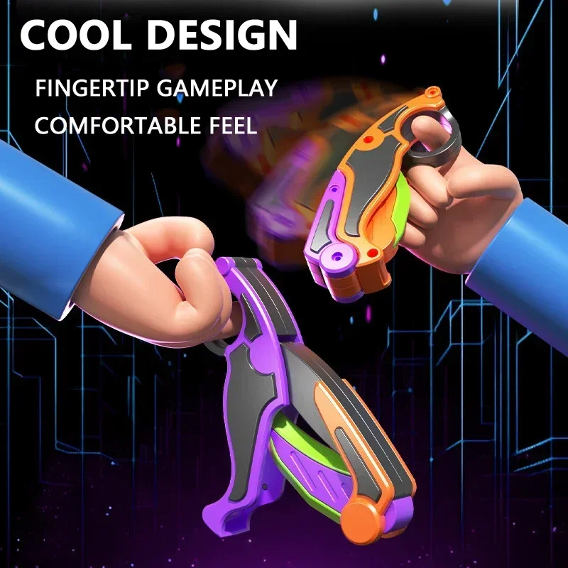 3D Carrot Gravitys Knife Decompression Toys Children Decompressions Push Card Small Toy 3D Printing Plastic Butterfly Claw Knife 3