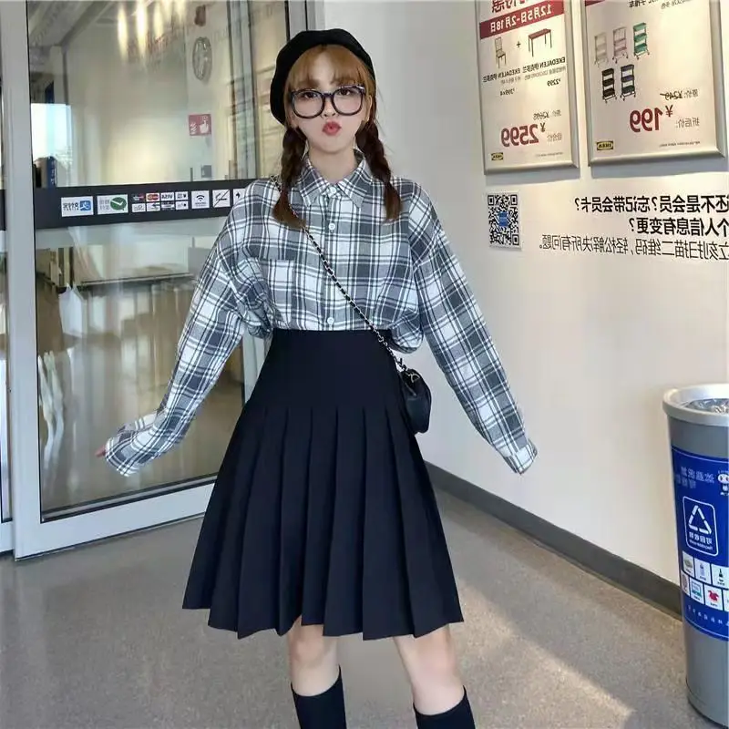 white skirt Skirts Pleated Women High Waist Summer Knee-length Preppy Style Harajuku 3XL Plus Size Chic Street School Cosplay Casual Female mini skirts for women