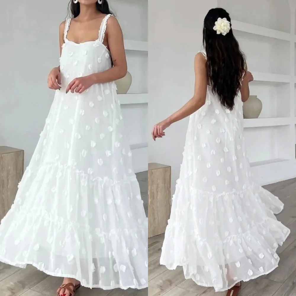 Jiayigong Evening Chiffon Ruched Quinceanera A-line Square Neck Bespoke Occasion Gown Midi Dresses