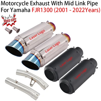 For Yamaha FJR 1300 FJR1300 2001 - 2022 Motorcycle Exhaust Systems Escape Modify Muffler With Double Mid Link Pipe DB Killer