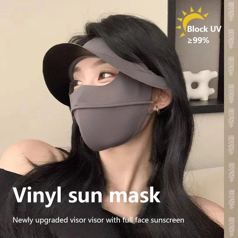 Polyester Ice Silk Mask Portable Sunshade Breathable Sunscreen Mask Outdoor With Brim Sun Protection Hats 3