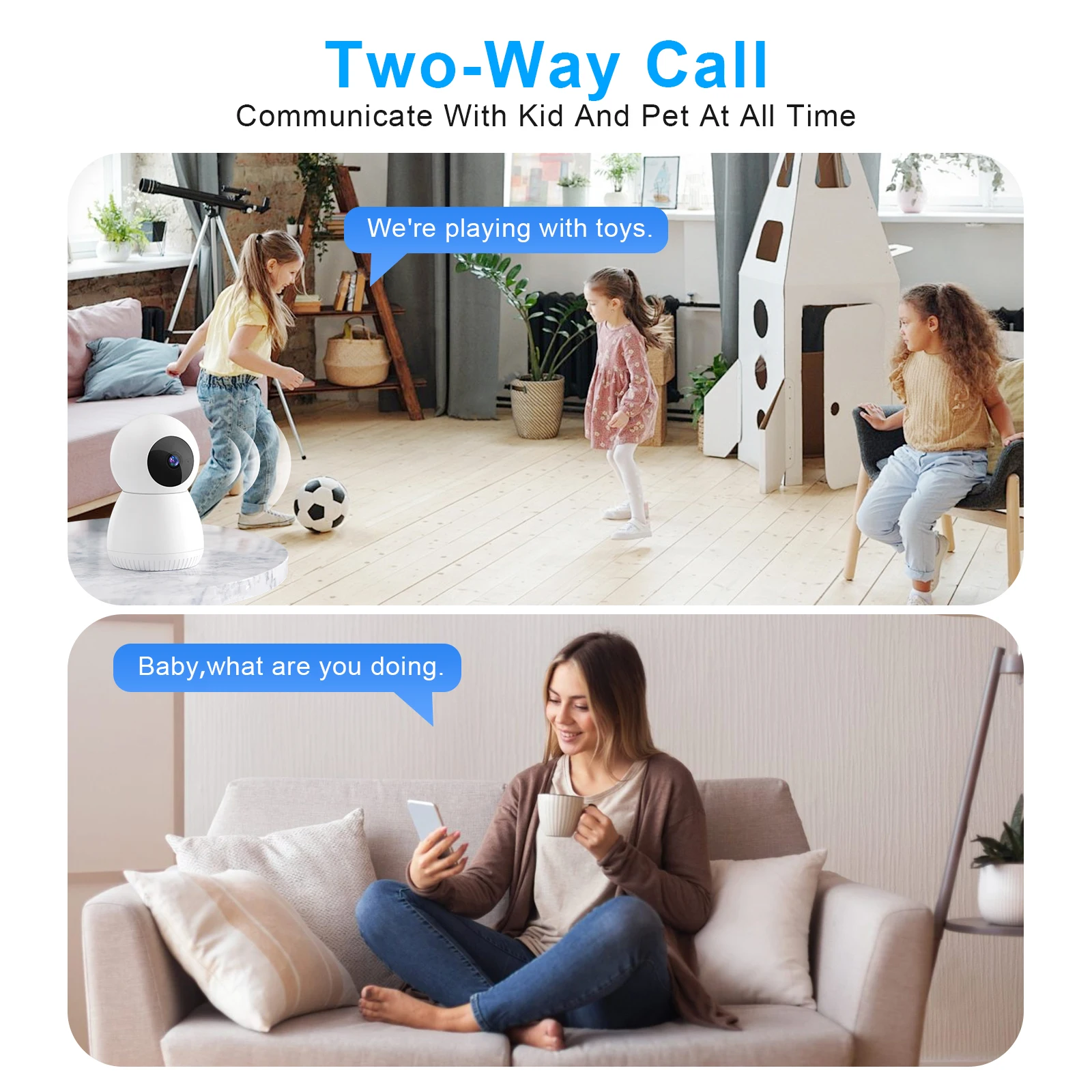 WESECUU 360 Degree Rotating Wireless Intelligent Wifi Camera High-definition Remote Monitoring Camera Security Smart Home S3162c735228a43a287885847e19d1847j