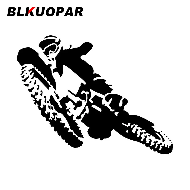 

BLKUOPAR Motocross Silhouette Car Stickers Creative Sunscreen Decal Motorcycle Laptop Bumper Caravan Windows Trunk Car Styling