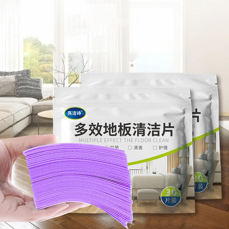 30pcs Disposable Floor Cleaner Water Soluble Cleaning Sheet Mopping Wiping Wooden Floor Tiles Toilet Household Cleaning Tools floor cleaner sheets floor cleaner