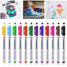 

Fabric Paint Marker Pen 6/12Colors/Set Clothes T-shirt Textile DIY Crafts Graffiti Pigment Painting Pen School Student Stationer