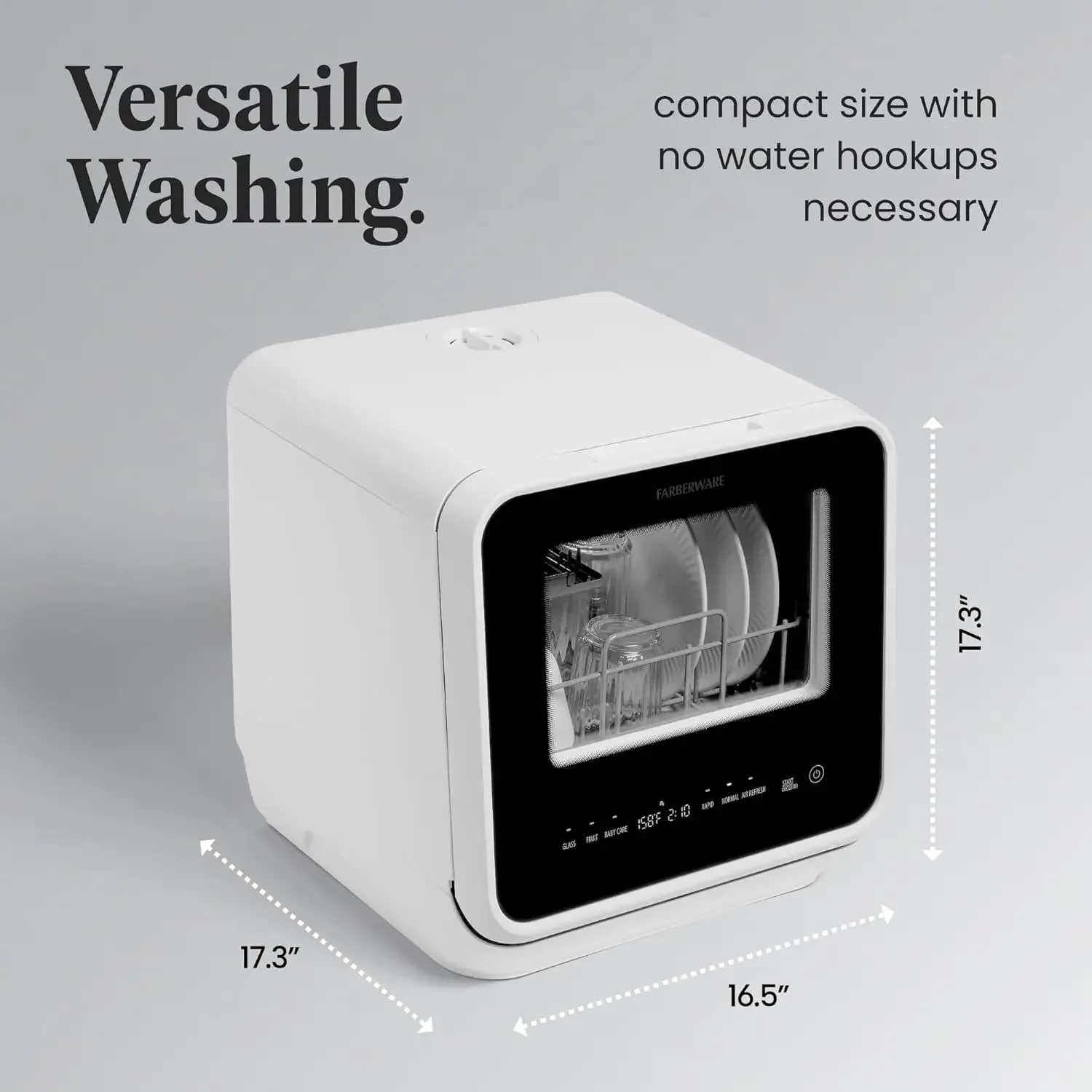 Portable Countertop Dishwasher with 5-Liter Built-in Water Tank-5-Program System for Home, RV, and Apartment-Wash
