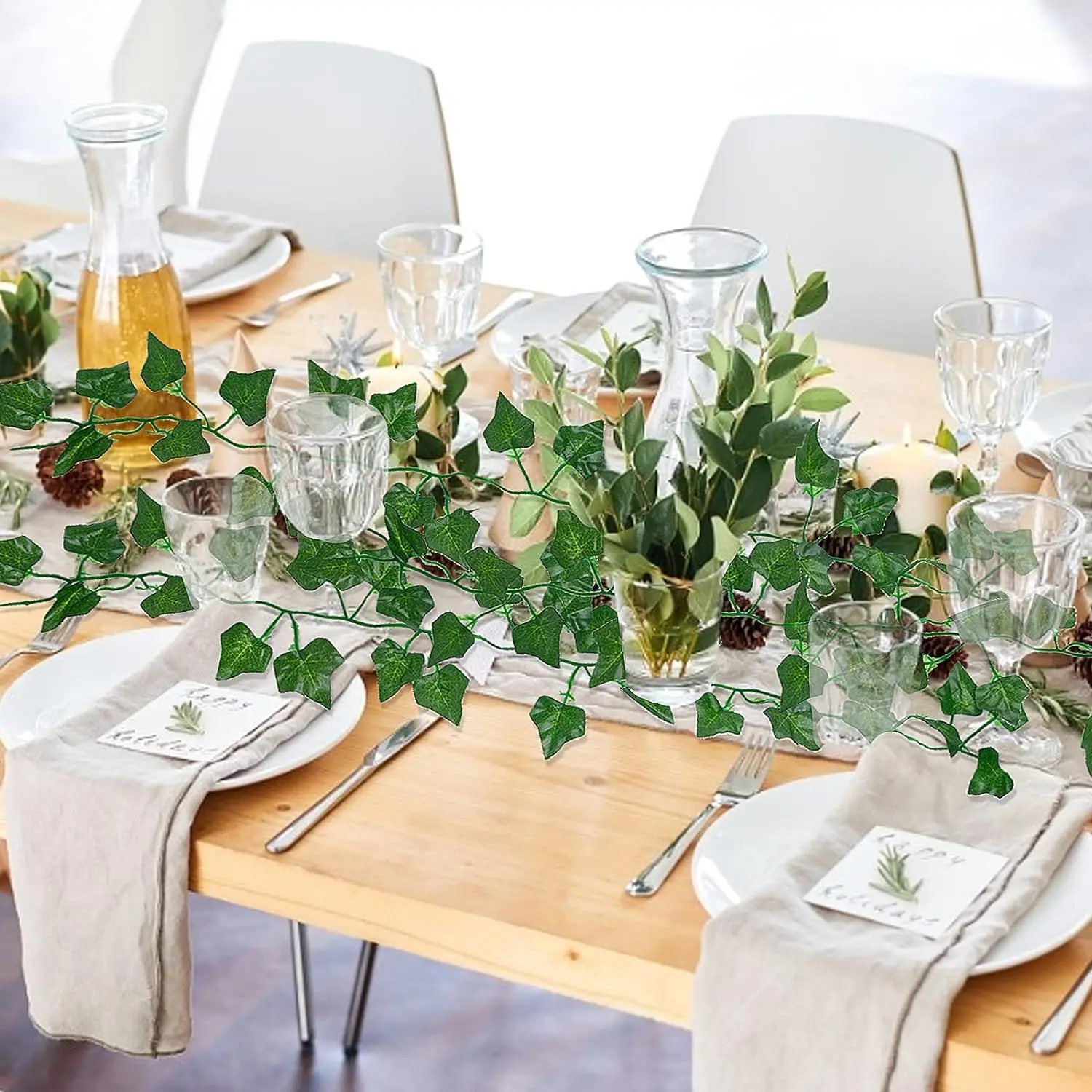 Artificial Plant Green Leaf Vine 2 Meters Centerpiece Wedding Home Outdoor Garden Garland Arch Wall Diy Gift Festival Decoration