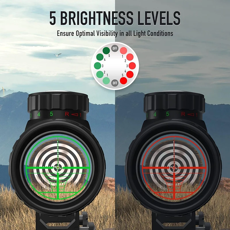 3-9X40 Optical Rifle Scope Adjustable Optic Red Green Range Finder Illuminated Riflescope Green Red Illuminated Hunting Sight