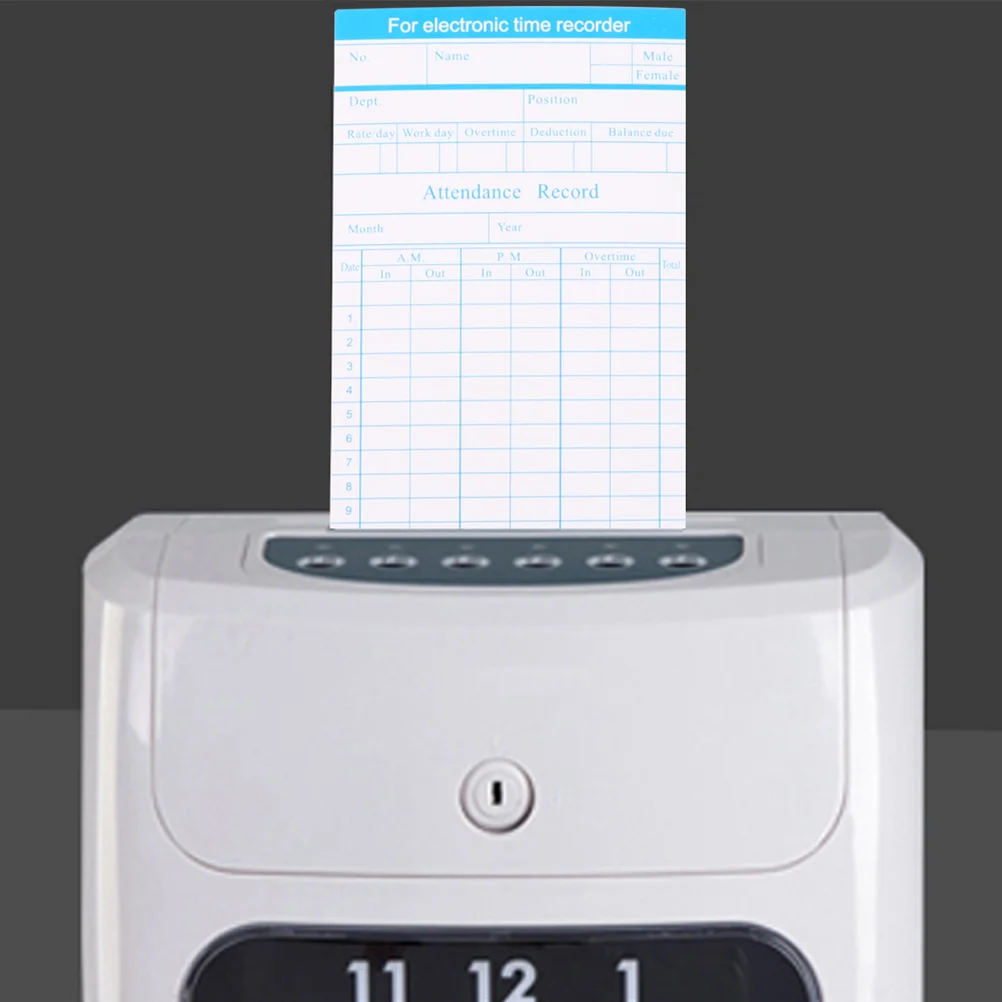 Attendance Card Time Record for Employee Recording Cards Paper Machine 100 Sheets