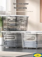 Household quilt storage box transparent acrylic large capacity bedroom organizing box Office Desktop Organizer Hoder 24*18*16cm 1