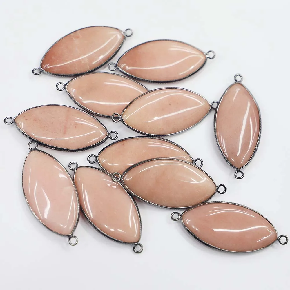 Natural Stone Horse Eye Draped Pendants Necklace Connector Mineral Healing Charms Fashion DIY Jewelry Accessories Wholesale 8Pcs