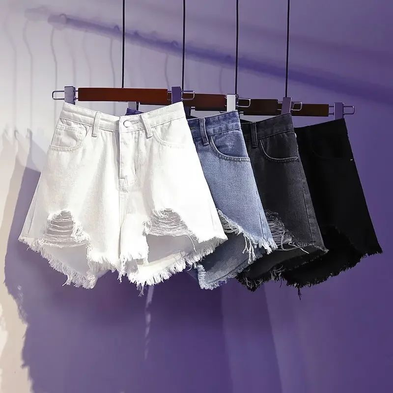 MODSGUE Pantaloncini da donna estivi in lino, con orlo a volant