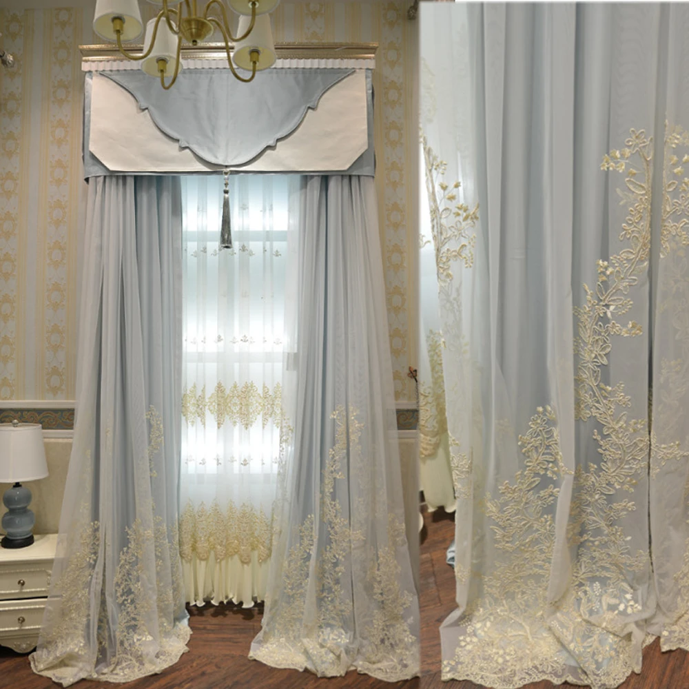 high-end-princess-blackout-curtains-for-girl's-bedroom-double-layer-embroidery-blue-window-curtain-guaze-tulles-voile-fabrics