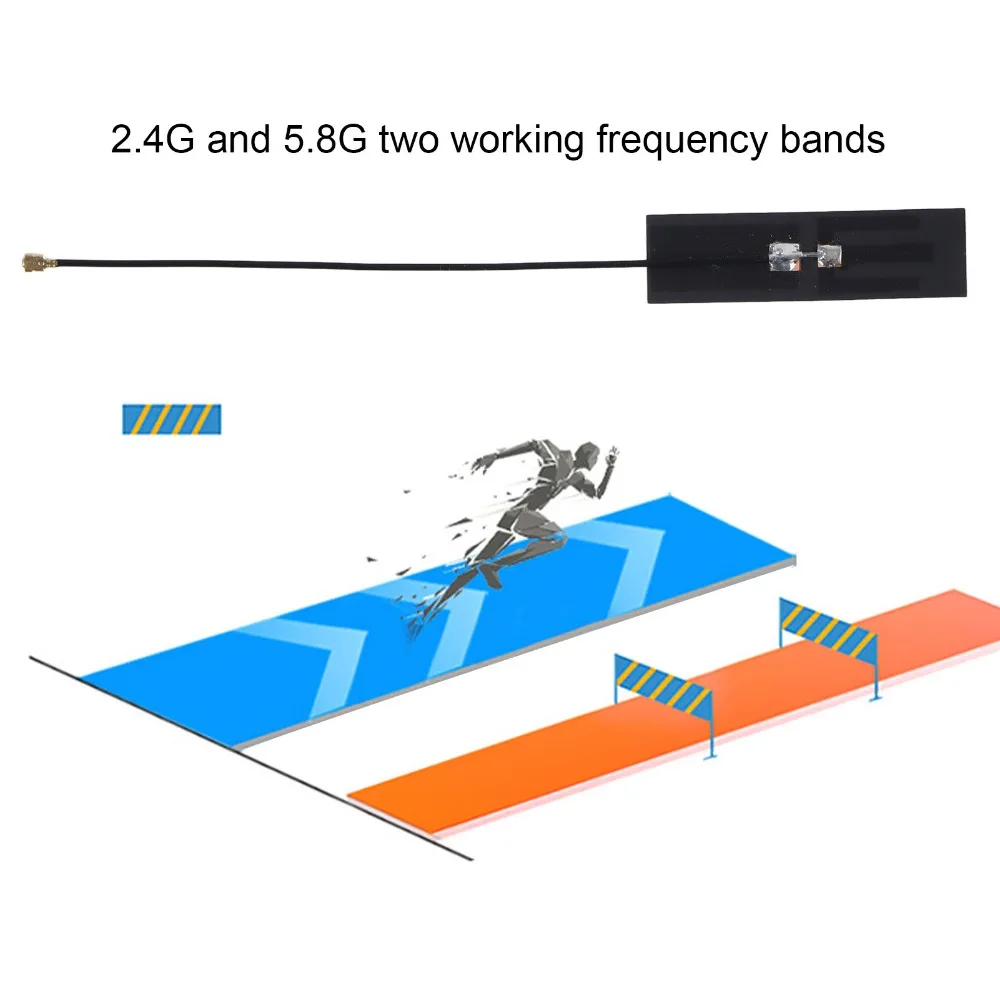 20Pcs 2.4G/5.8G FPC 안테나 IPEX 조인트 고이득 FPC 유연한 안테나 2 주파수 무선 모듈 안테나 블루투스 장치