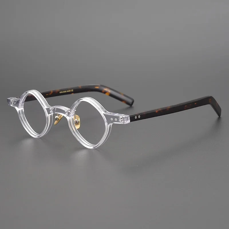 

High Quality Irregular Niche Eyeglasses Japanese Round Woman Reading Handmade Glasses Frame Retro Man Acetate Myopic Eyewear