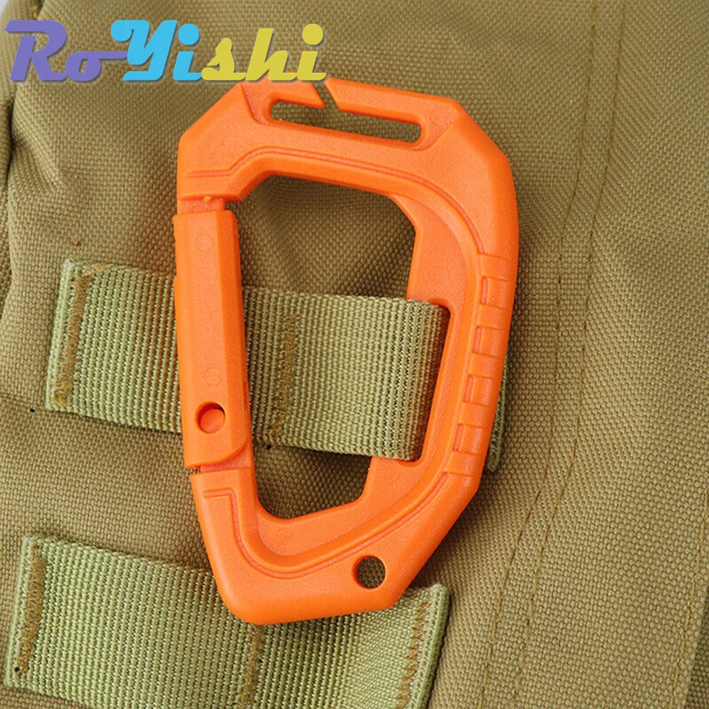 Plastic Carabiner Buckle 1 Pcs D Shape 200LB Snap Clip Mountaineering Outdoor Hanging Keychain Hook Climbing Accessories