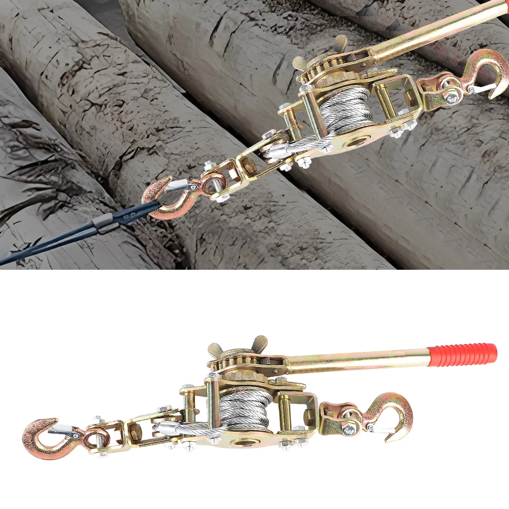 Winch Fastener Rope Rope Tensioner 2T 2m Wire Manual Tensioner Car accessories Ratchet Double Hook For Car Cargo