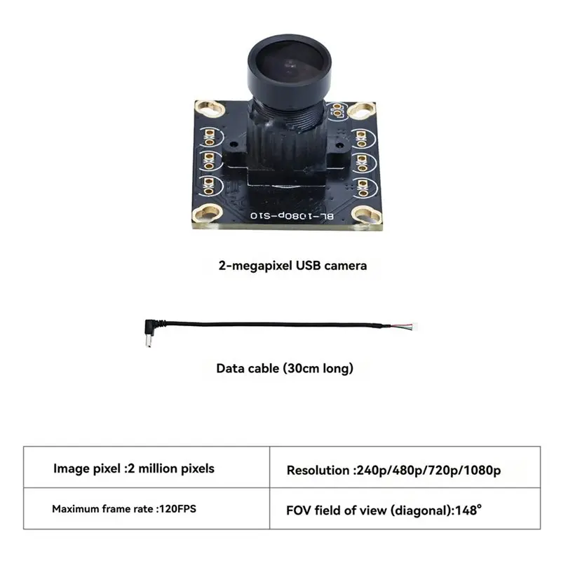 B24B AI 비전 2MP OV2710 1080P HD USB 카메라 모듈 광각 드라이브 프리 보드 (라즈베리 파이, 제트슨 스마트 로봇 자동차 키트용)