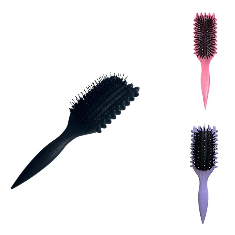 

Bounce Curly Hair Brush Boar Bristle Hair Brush For Detangling Shaping And Defining Curly For Women&Men