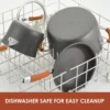 Ray Cucina Dishwasher Safe Hard Anodized Nonstick Cookware Pots and Pans Set, 12 Piece, Gray with Orange Handles 4