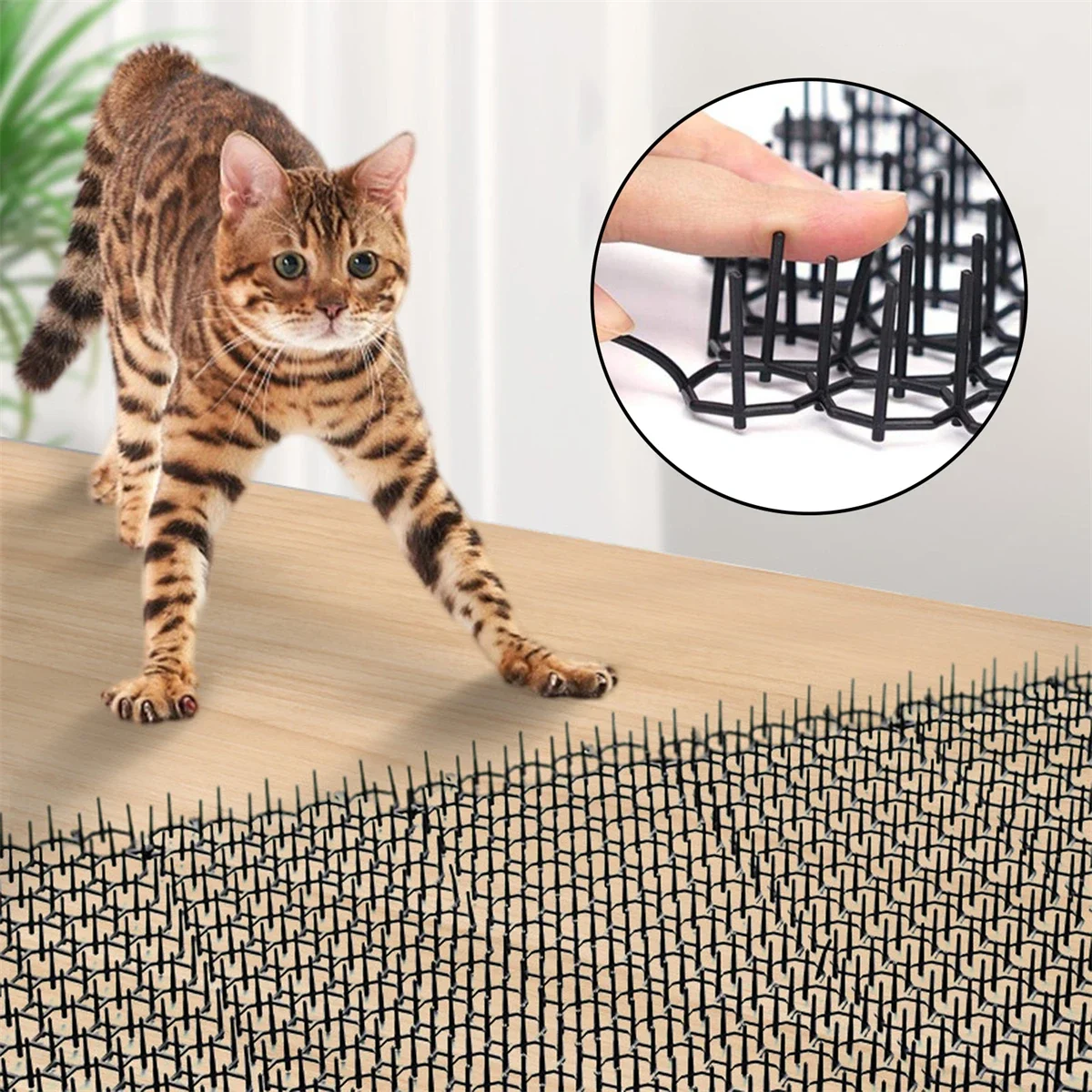 1/2PC Useful Anti-Cat Spikes Mat Anti-Climbing Fence Balcony Isolation Gardening Anti-Cat Thorn Net Dog Squirrel Pet Supplies
